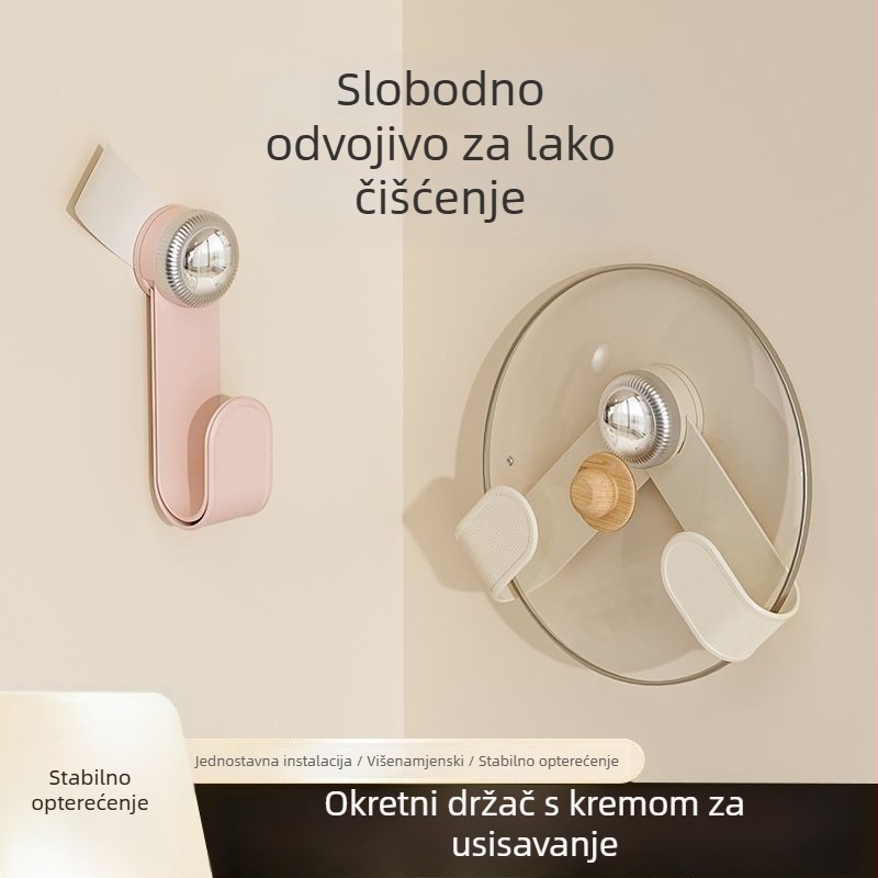 Kremasti okretni zidni kuhinjski organizator s perforiranim dizajnom za poklopce i daste za rezanje