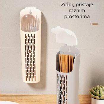 Plastični držač za štapiće sa poklopcem, zidni nosač, kuhinjsko skladištenje i odvodnja