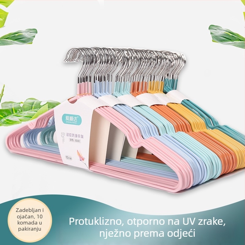 Žičana vješalica za odjeću s plastičnim premazom, debela, bez tragova, protuklizna, za kućnu upotrebu, za odrasle, pogodna za studentske domove i balkone