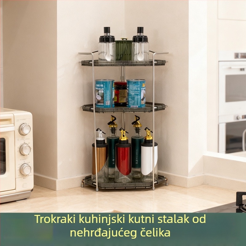 Sklopivi stalak za začine od nehrđajućeg čelika za kuhinjski pult