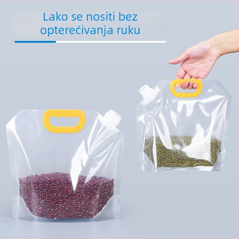 Spremnik za skladištenje žitarica i brašna s zatvaračkim vrećama, otporan na vlagu i štetnike, kapacitet 4–5 L, kućna uporaba