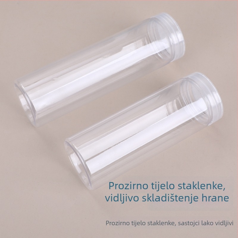 Kružni plastični zatvoreni spremnik za pohranu s velikim otvorom, PET prozirna posuda za čaj, orašaste plodove i kekse