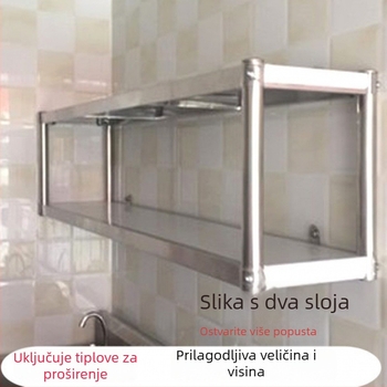 Zidni dvostruki regal od nehrđajućeg čelika 201
