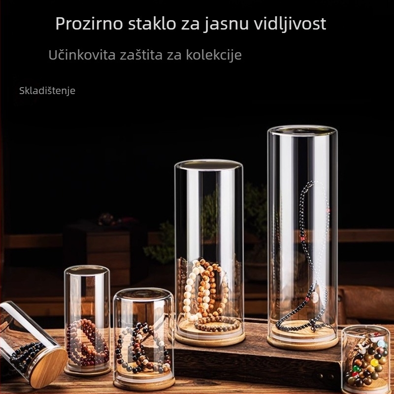 Budistička narukvica s perlama od oraha, staklena boca s korom mandarine, ručno izrađena vitrina za agarwood i stakena hermetički zatvorena posuda za pohranu