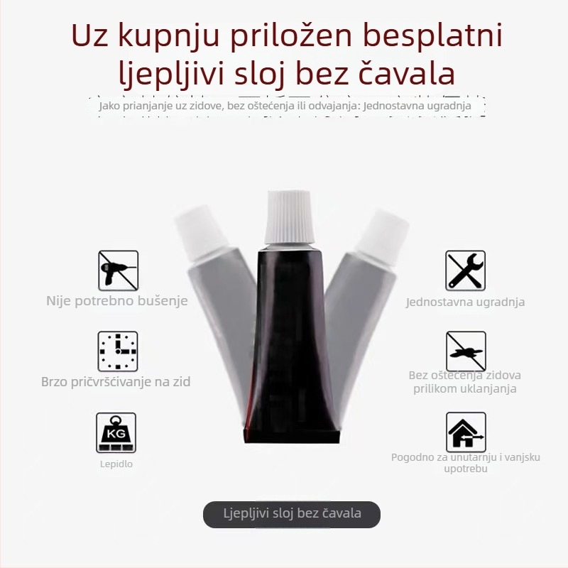 Nerđajući čelični kuhinjski zidni stalak, bez bušenja, višenamjenski regal za skladištenje i začine, uštedu prostora