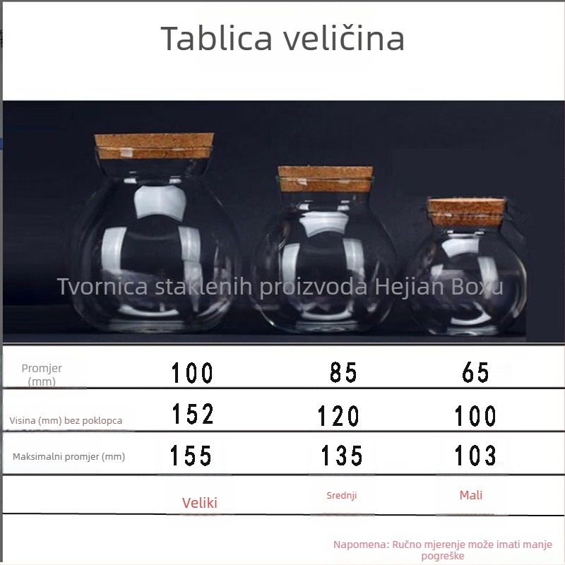 Staklena posuda za skladištenje, prozirna kuhinjska staklenka 800–1000 ml za žitarice, kavu, čaj, suho voće i grickalice