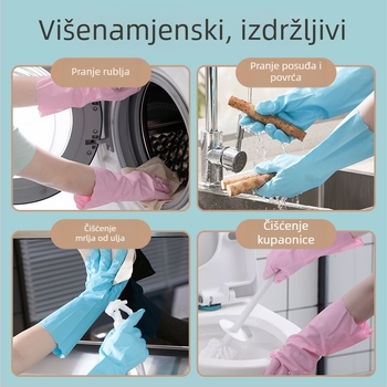 Camellia PVC debeli kuhinjski rukavice za pranje posuđa s plišnom podstavom