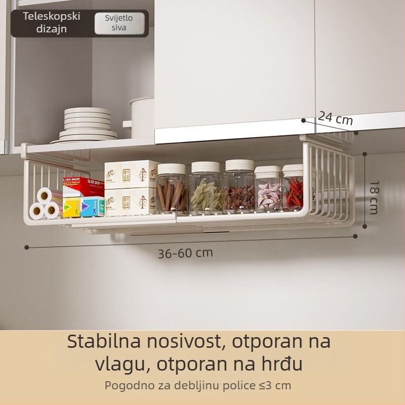 Kuhinjski višeslojni viseći stalak za pohranu s košaricama, multifunkcionalni viseći ormarić i držač maramica