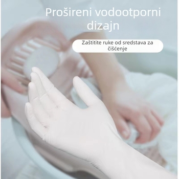 Nitrilne vodootporne jednokratne rukavice za kućanstvo, kuhinju, pranje posuđa, prehrambena kvaliteta, s duljinom od 12 inča, visoka elastičnost, otporne na ulje, produžene rukavice