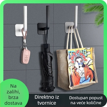 Kuka bez bušenja s ljepilom – zidna L‑oblik vješalica za kuhinju i kupaonicu