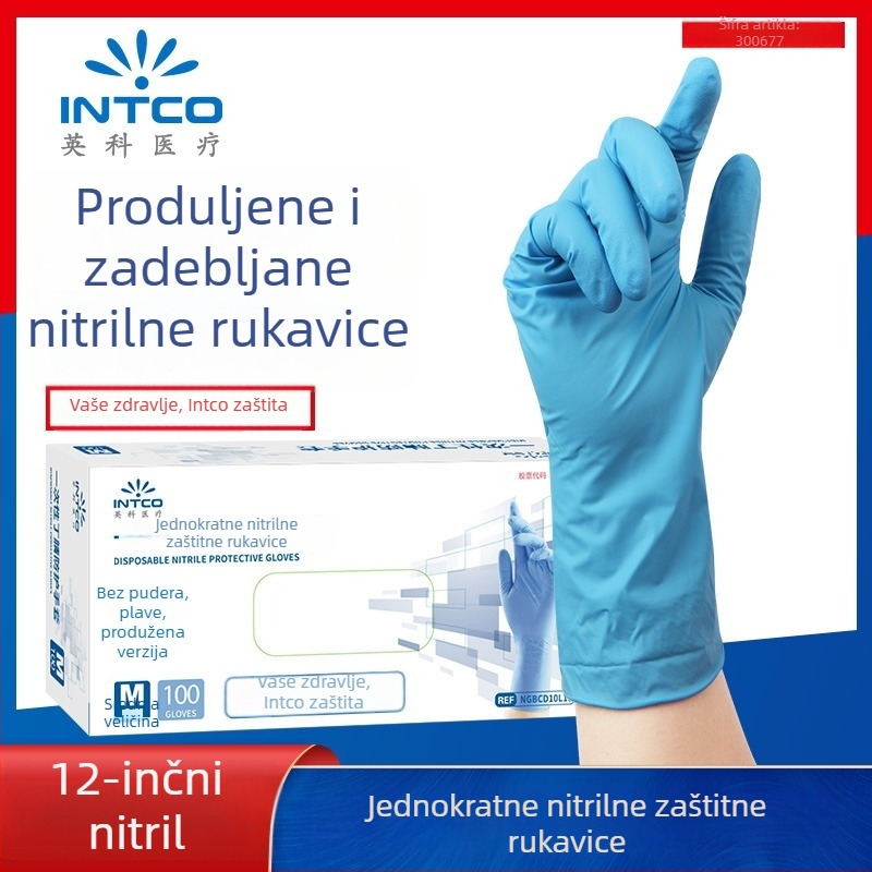 Yingke jednokratne nitril rukavice s produženom dužinom, za kućnu higijenu, pranje posuđa, kuhinju, izdržljive, vodootporne, prehrambene klase