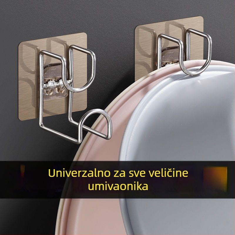 Zidni držač za umivaonik u kupaonici s ljepilnom kukom i kuhinjskim zidnim policom