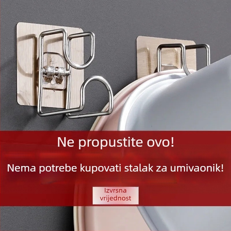 Zidni držač za umivaonik u kupaonici s ljepilnom kukom i kuhinjskim zidnim policom