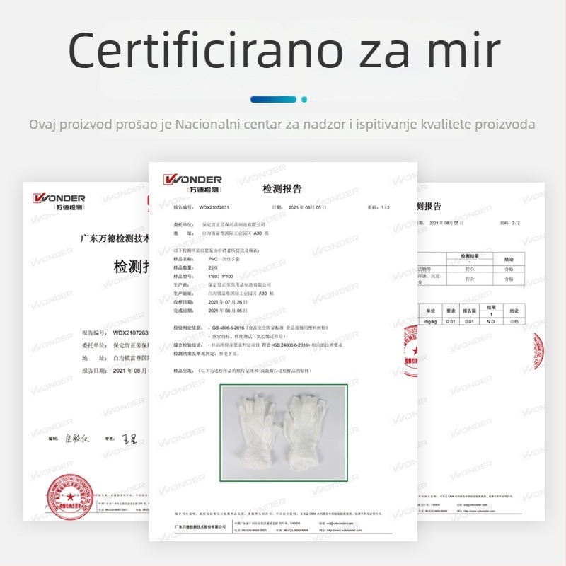 Helper PVC jednokratne rukavice, prozirne za kuhinju i pranje posuđa, 100 komada u kutiji, vodootporne i otporne na mrlje