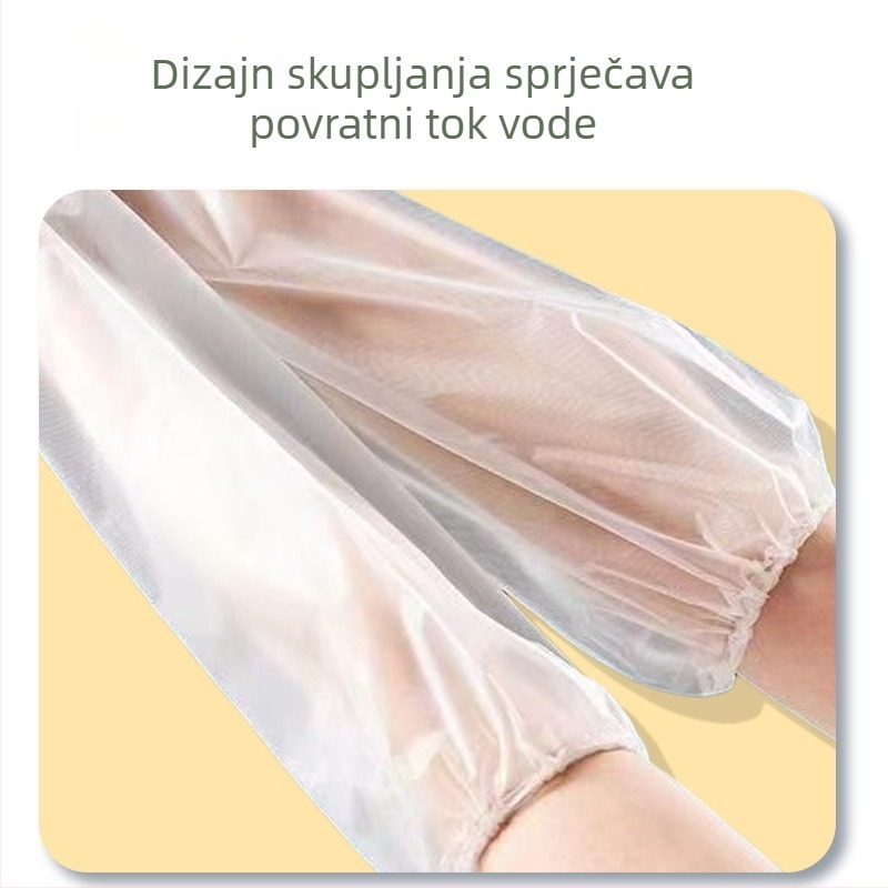 Duge, debele protuklizne jednokratne rukavice za kućno čišćenje, pranje rublja i posuđa u kuhinji, vodootoporne, s manžetom, od CPE
