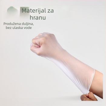 12-inčne jednokratne produžene PVC rukavice, hrane kvalitete, vodootporne i otporne na masnoće, za pranje suđa, kućanske poslove i njegu ljepote
