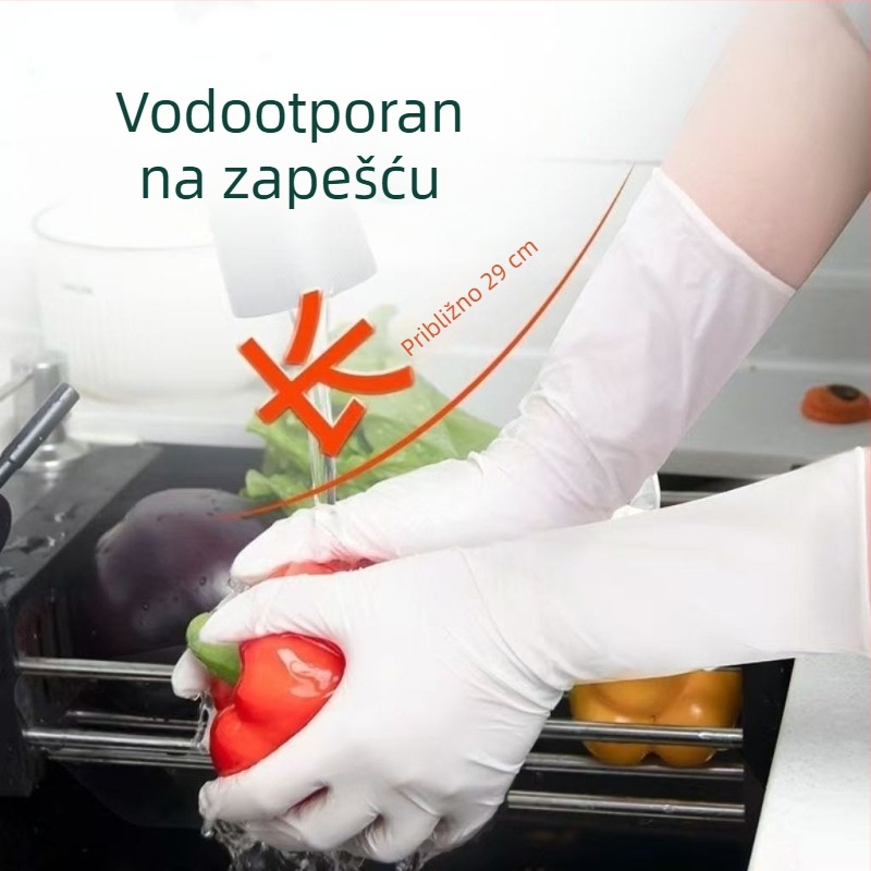 Jednokratne nitrilne rukavice, dugačke, debele, 12 inča, otporne na ulje i vodu, za pranje rublja i suđa, kućna uporaba