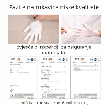 Jednokratne rukavice od prirodnog lateksa za rukovanje hranom, kućnu upotrebu, ljepotu, bojanje kose i stomatološku njegu