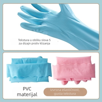 Camellia PVC rukavice za pranje posuđa, tanke i izdržljive, za kuhinju i kućanske poslove, model C78013