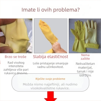 Izuzetno debele i otporne industrijske rukavice od gume i lateksa, za kućanske poslove, vodootporne, za pranje rublja i suđa