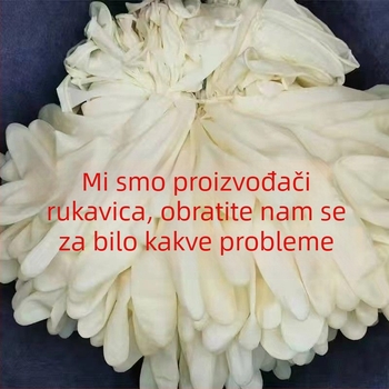 Jednokratne rukavice od lateksa, bež boje, za lijevu i desnu ruku, bez pudera, otporne, vodootporne, otporne na ulje