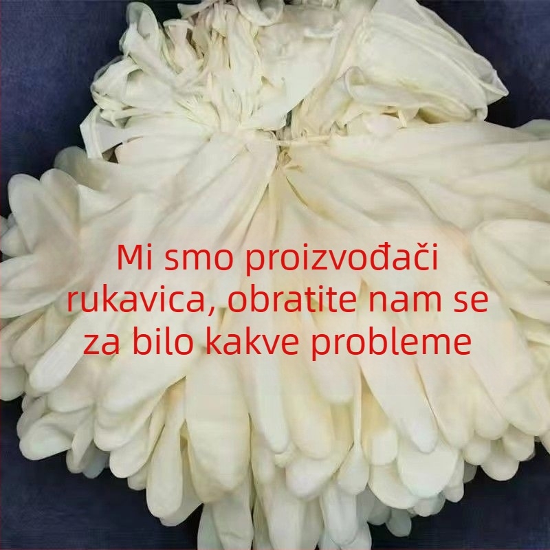 Jednokratne rukavice od lateksa, bež boje, za lijevu i desnu ruku, bez pudera, otporne, vodootporne, otporne na ulje