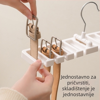 Veliki držač za pojas i organizator s 10 otvora, držač za kravate i skladištenje šalova