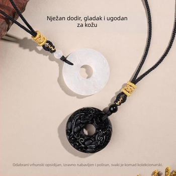 Obsidijan Pixiu privjesak za muškarce, par ogrlica, poklon za rođendan