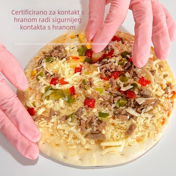 Nitrilne rukavice za kućnu upotrebu, vodootporne, otporne na ulja, protuklizne, kvalitete hrane, antibakterijske, duljine oko 29 cm, bez manšete, za kućnu upotrebu