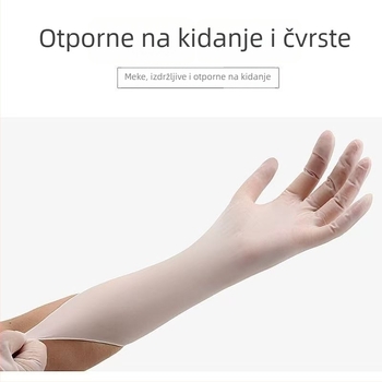 Jednokratne nitrilne rukavice, produžene i debele, izdržljive, 12 inča, prehrambene kvalitete, za kuhinju i pranje posuđa, vodootporne.