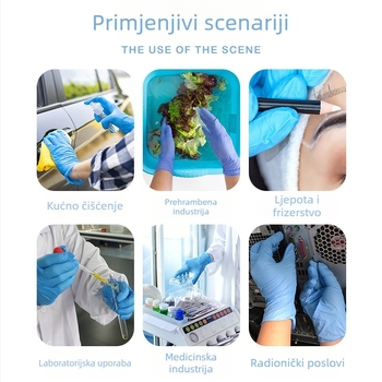 Saite DN6115 Jednokratne plave nitrilne rukavice, glatka površina, bez prašine, kompatibilne s dodirnim zaslonom, lagane, za laboratorijsku i catering upotrebu