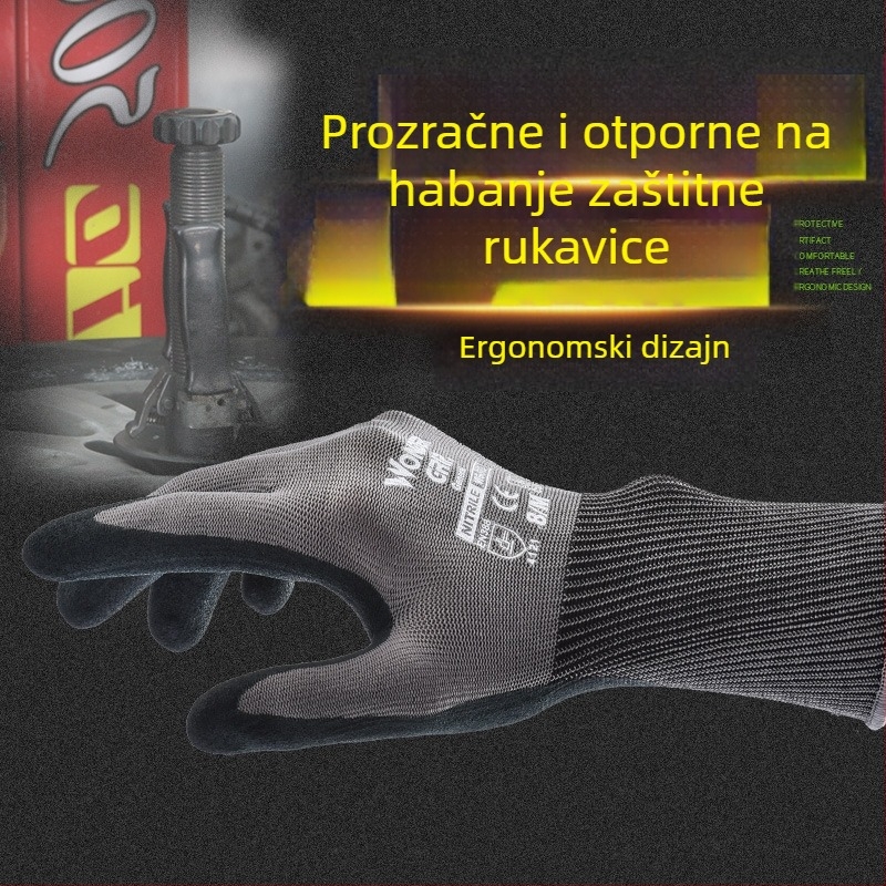 WG-502 Rukavice za posao s nitrilnim premazom, prozračne, tanke, otporne na habanje i ulje, za kućne poslove i vrt
