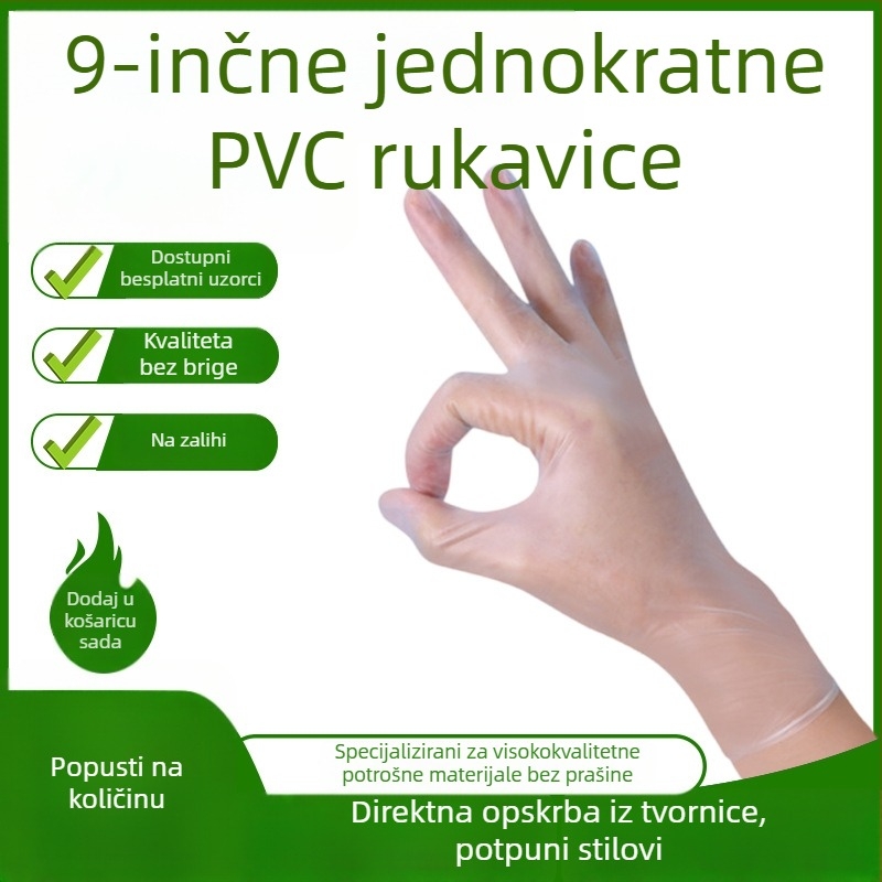 Jednokratne PVC rukavice, prozirne, debele, pakiranje od 100 kutija, za kućno čišćenje, kuhinju, catering