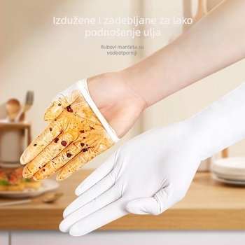 15-inčne nitril rukavice, jednokratne, produžene i debeli, vodootporne, otporne na habanje, za kuhinjske poslove i pranje suđa