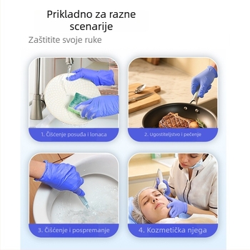 Jednokratne nitril rukavice za kuhinju i catering, debele i otporne, sigurnost hrane, 100 komada, pakirane u kutiji