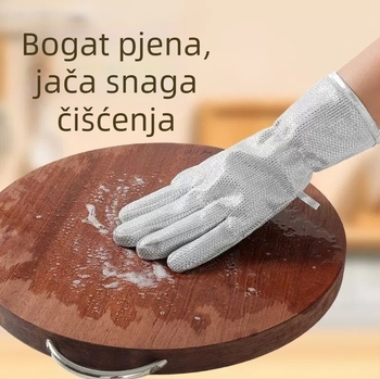 Rukavice za pranje suđa s čeličnom žicom, vodootporne, zaštita od opeklina, debeli unutarnji sloj, produžena verzija, odvojive za uporabu
