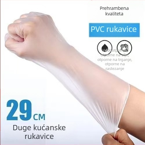 Jednokratne PVC rukavice, s kvalitetom hrane, dužine 12 inča, prozirne, debeli, za roštilj, kuhinju, pranje posuđa, kućnu upotrebu