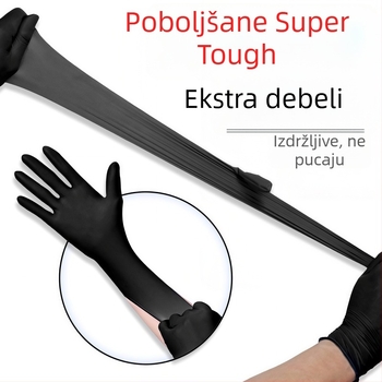 5.5g ekstra debeli crni nitril rukavice za kućnu upotrebu, pranje posuđa, catering i pečenje; nitril rukavice s prehrambenom kvalitetom, izdržljive i zaštitne