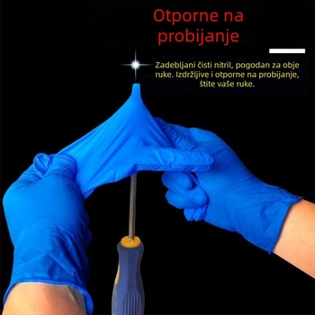 Jednokratne nitril rukavice, deblje, prehrambene, vodootporne, protuklizne, otporne na habanje