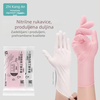 Jednokratne nitrilne rukavice za prehrambenu industriju, produžene, vodootporne, visoke elastičnosti za pranje posuđa