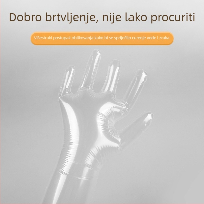 Rukavice za kućanstvo, jednokratne, duge, vodootporne, s ojačanim i produženim krojem, protuklizne i otporne na habanje za jesen i zimu.