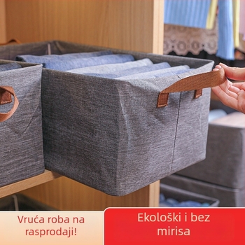 Sklopiva siva kationična kutija za pohranu za jesensku i zimsku odjeću, otporna na prašinu