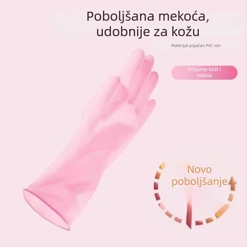 Ružičaste nitrilne jednokratne rukavice, deblje za kućanstvo, kuhinju i catering – otporne na ulje, izdržljive