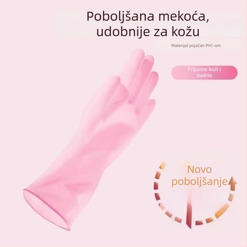 Ružičaste nitrilne jednokratne rukavice, deblje za kućanstvo, kuhinju i catering – otporne na ulje, izdržljive