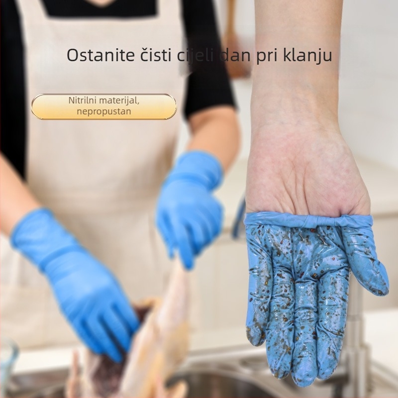Nitril rukavice za klanje peradi, duljine 28 cm — vodootporne, otporne na prljavštinu, produžene i debelje
