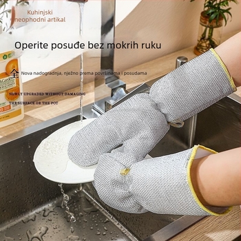 Rukavice za pranje posuđa sa srebrnim vlaknima, deblje i duže, vodonepropusne, protiv opekotina i otporne na masnoće.