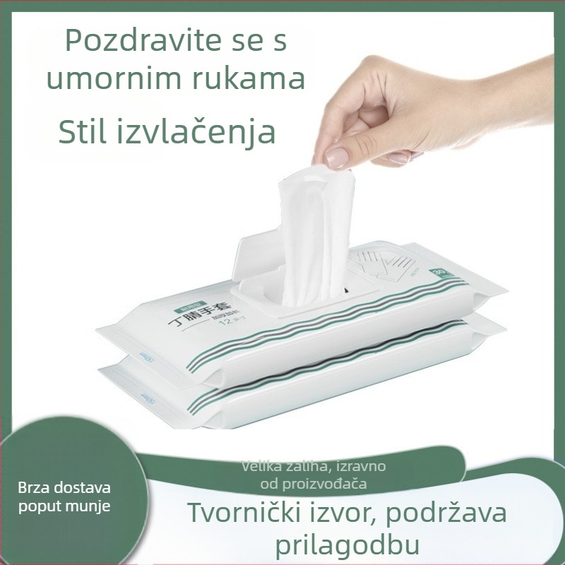 12-inčne jednokratne rukavice za pranje suđa, izdržljive nitrilne, pojačane, otporne na ulje, kućno čišćenje za žene