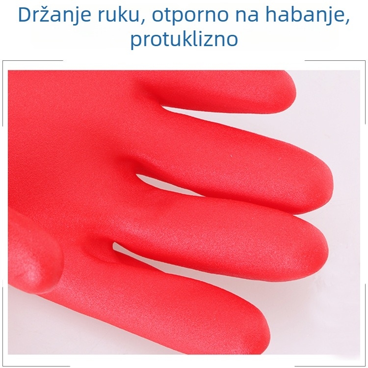 Rukavice za pranje posuđa s plišnom podstavom, duge za kuhinju i pranje, izdržljiv PVC materijal