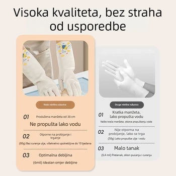 Lateks rukavice za kućanstvo, svakodnevno čišćenje, pranje povrća, zaštita ruku zimi
