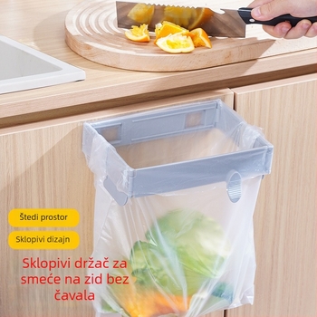 Zidni, sklopivi držač vrećica za smeće, bez bušenja, za vrata ormarića, kupaonicu i kuhinju